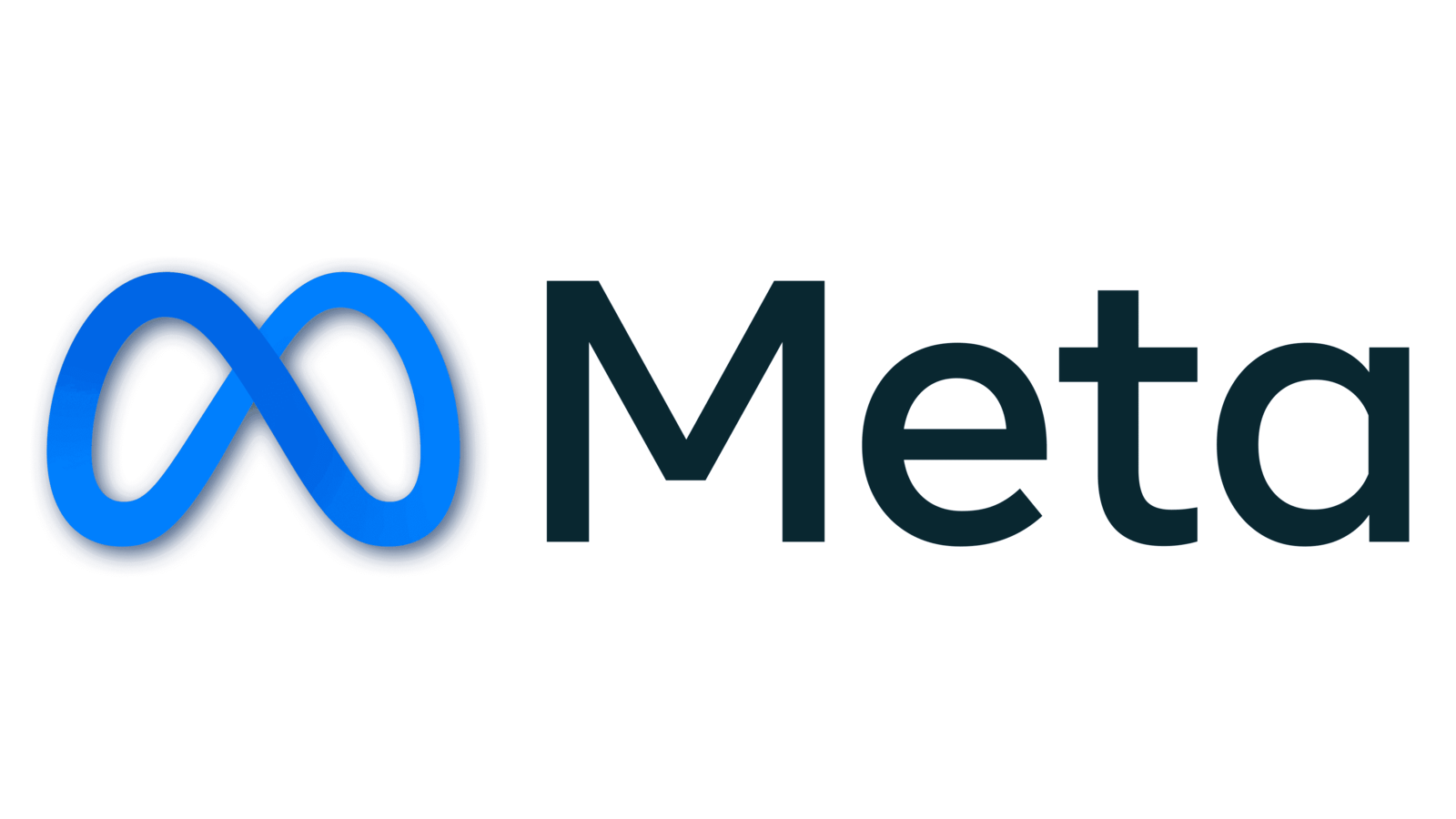 Het Meta-logo heeft een blauw oneindigheidssymbool naast het woord "Meta" in zwarte tekst op een transparante achtergrond, wat staat voor grenzeloze mogelijkheden voor platforms zoals YouthCommerce.