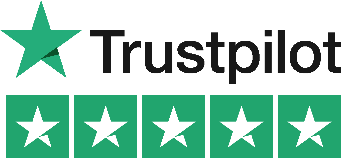 Trustpilot logo met een groene ster en zwarte tekst boven vijf groene sterren, elk met 4 van de 5 witte punten, wat staat voor een YouthCommerce beoordeling van 4 sterren.